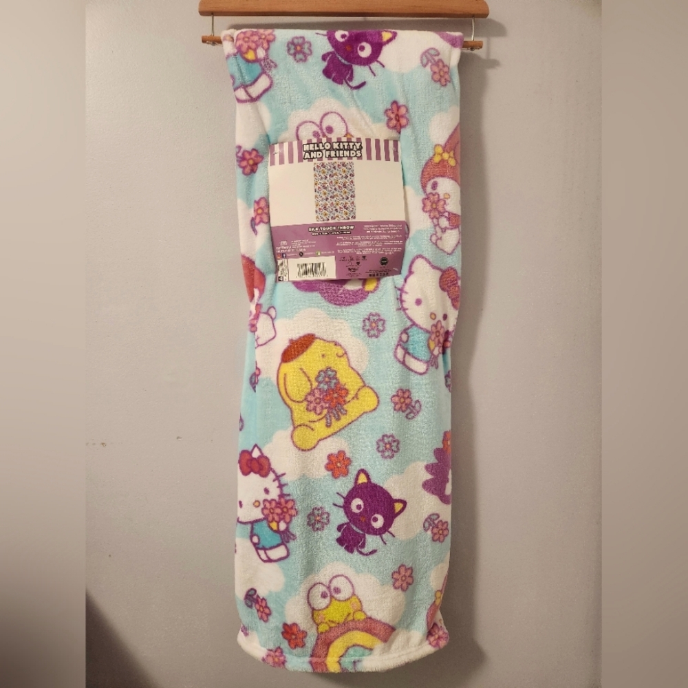 NWT Hello Kitty Keroppi Batzmaru Pompompurin Chococat Melody Blanket Throw 🇺🇸